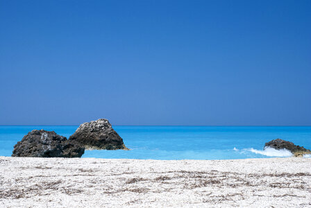 Turquoise Sea on the Beach in Greece photo