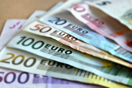 Euro bills paper money photo