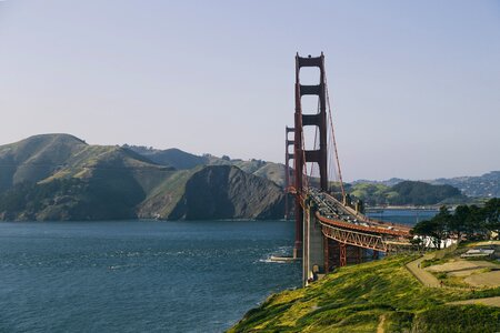 Hillside And Golden Gate Bridge photo