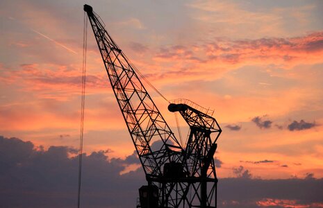 Cloud construction crane photo