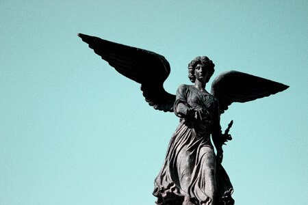 Sculpture angel tiffany blue
