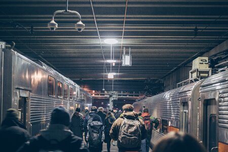 Busy Train Station