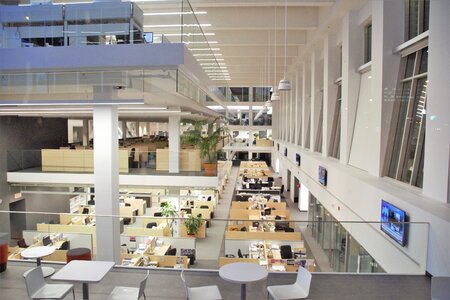 The Interior of a Large Open Space Office photo