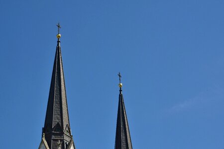 Catholic church tower cross photo