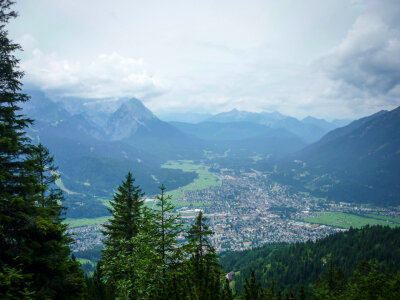 View of Zugspitze from Mount Wank, Garmish-Partenkirchen, Germany photo