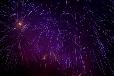 Violet new year's eve shower of sparks photo