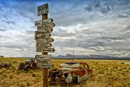 Scenic signs desert photo