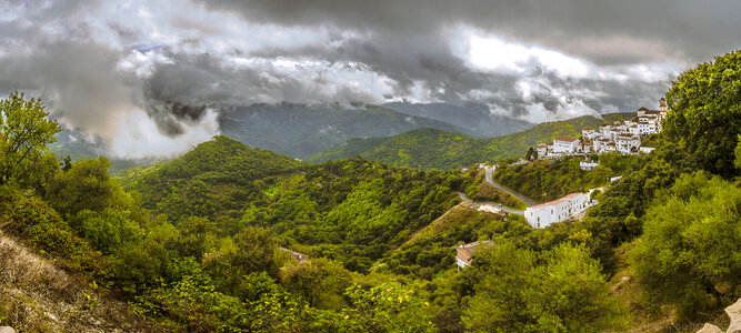 Clouds over the Mountain City in Spain photo