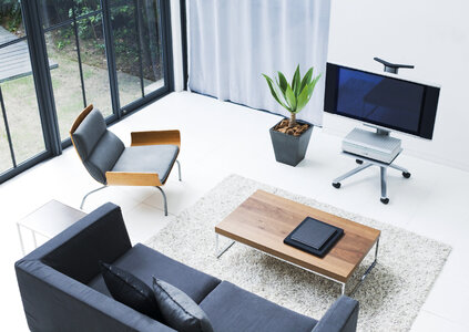 Interior shot of a modern living room photo