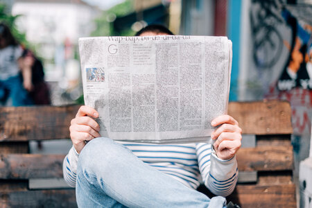 Man Reading Newspaper photo