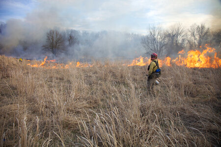Firefighter in burn area-1