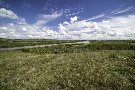 Saskatchewan River Cutting through the landscape photo
