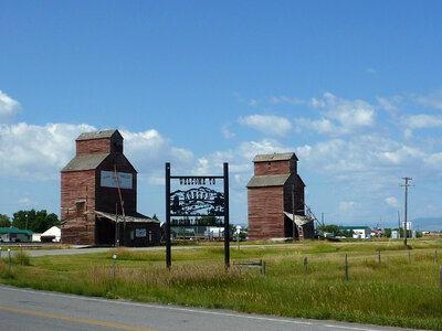 Landscape with Barns in Hobson, Montana photo