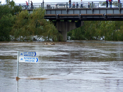 Flooding along the Maitland riverfront during the 2007 flood in New South Wales, Australia photo