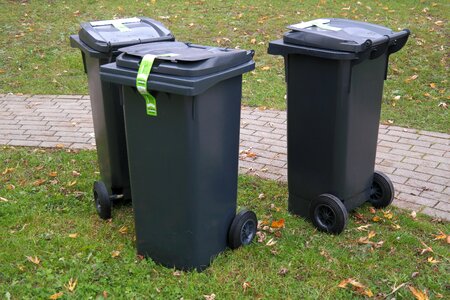 Garbage ton waste bins photo