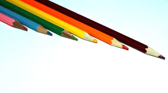 Bright multi-coloured pencils photo