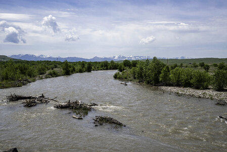 River flowing from the mountains in Montana
