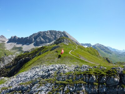 Clipping stage take off paraglider photo