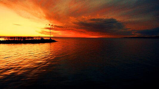 Sunset colors lake