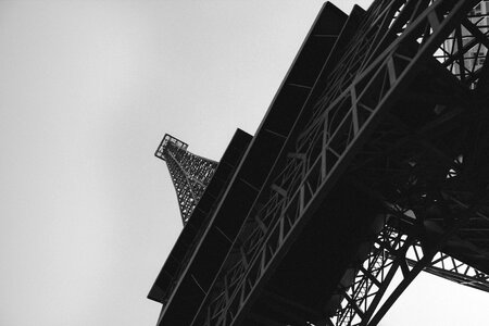 Black White Eiffel Tower France photo