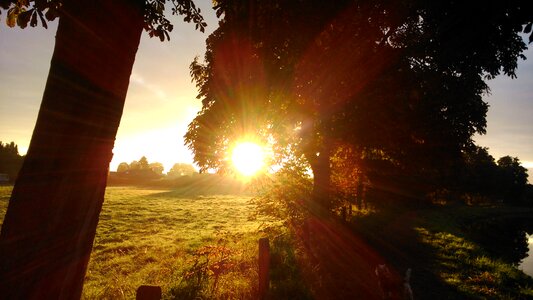 Morning light landscape backlighting photo