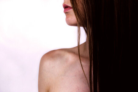 Bare Shoulder Long Haired Woman photo