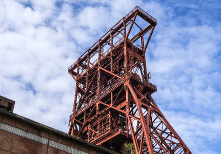 Construction of Factory on sky background photo