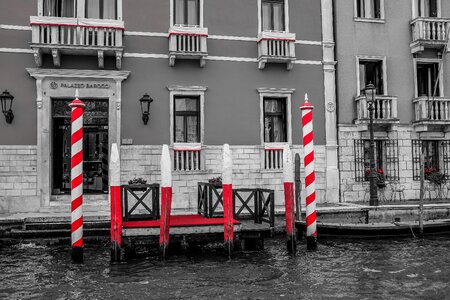 Red White Dock Venice photo