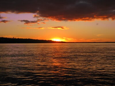 Ocean river sunrise photo