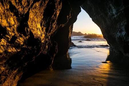 Beach cave coast photo