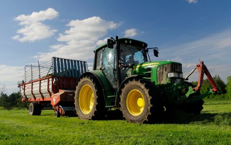 modern tractor in the agricultural field photo