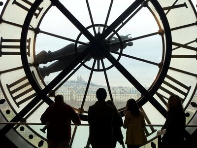 Shadow play black and white station clock photo