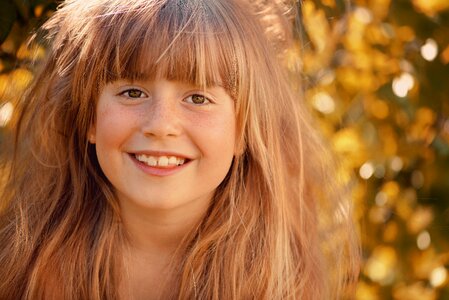 Long hair face smile photo