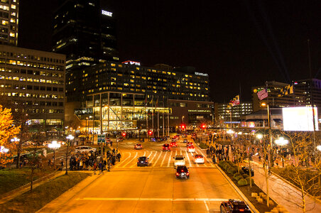 Night Time in Downtown Baltimore, Maryland