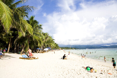 White sandy beach on Boracay island, Philippines