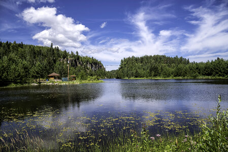 Landscape across the pond at Eagle Canyon, Ontario photo