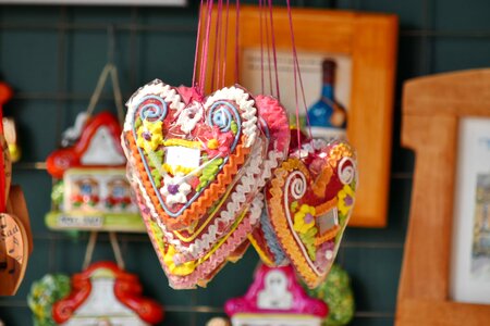 Decorative hanging hearts photo