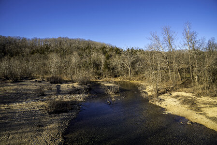 Looking Downstream on the current river at Echo Bluff State Park, Missouri photo
