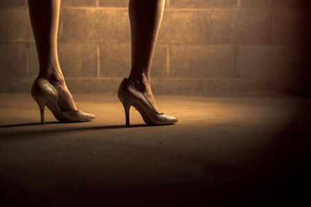 shoes and woman legs photo