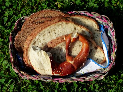 Bitten canceled caraway bread photo