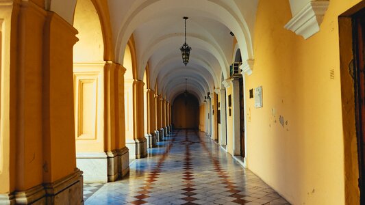 Tiled Floor Under Arches photo