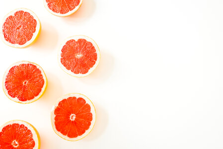 Sliced Tangerine on White Background photo