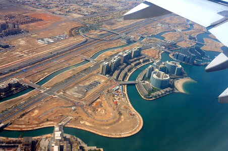 Abu Dhabi from an airplane in United Arab Emirates, UAE photo