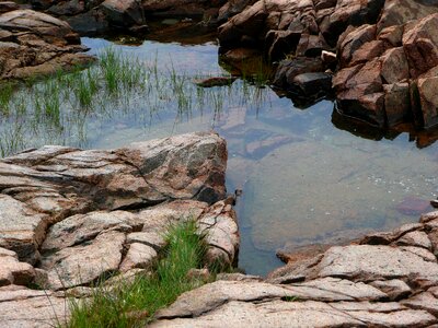 Pool water rocks photo