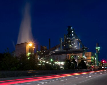 Night industry steel mill photo