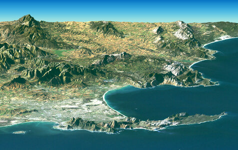 Elevation Map of Cape Town, South Africa photo