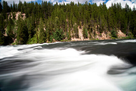Wide view of the flowing rapids