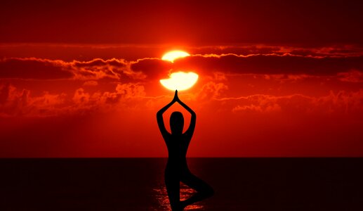 Yoga Pose at Sundown