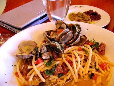 Food pasta seafood photo