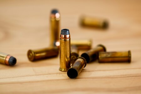 Metal Bullets on a table photo